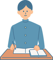 勉強する学生のイラスト