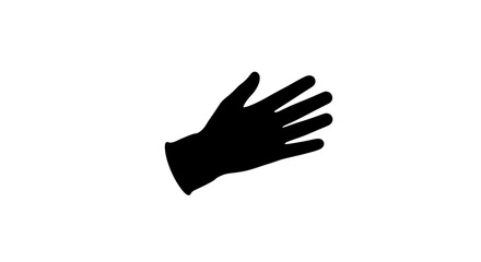 Obraz premium Hand silhouette isolated white background