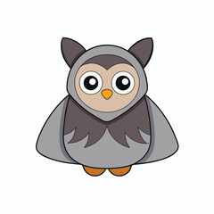 Cute Cartoon Owl with Big Eyes – Child-Friendly Vector Illustration