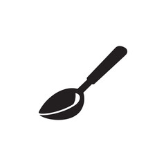 Minimalist Spoon Silhouette for Kitchen Icons