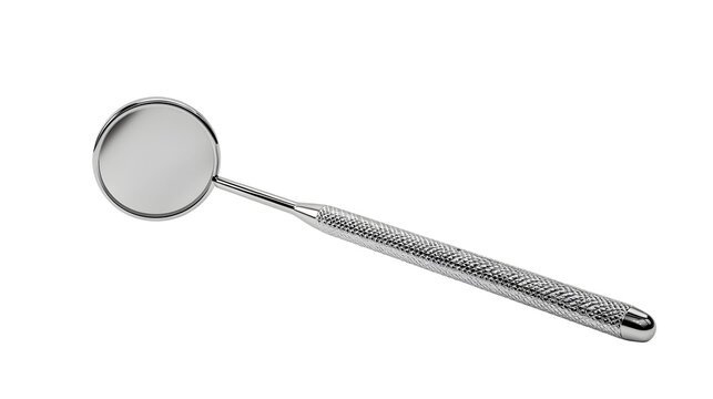 Professional dental mirror with textured handle for precision oral examination and hygiene procedures