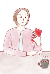 イラスト　女性　一人　