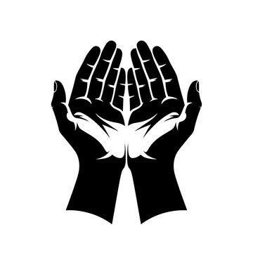 Open hands gesture, praying or begging