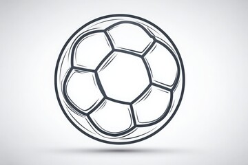 Fototapeta premium A simple soccer ball design shows a classic pattern of black and white shapes, emphasizing the spherical form. The light background highlights the details of the balls features effectively.