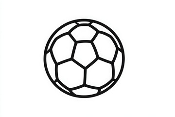 Fototapeta premium A black and white illustration of a classic soccer ball showcases the traditional hexagonal and pentagonal pattern. Perfect for sports graphics and designs.