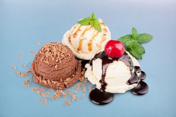 Summer tasty sweet ice cream, vacation theme.