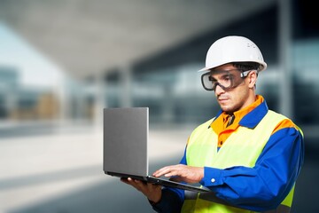 Male engineer worker on construction site