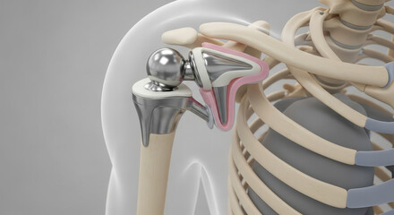 3D rendering of shoulder joint replacement