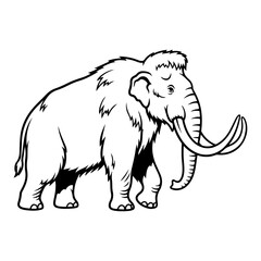 Majestic Woolly Mammoth Illustration - A Glimpse into the Ice Age.