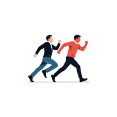 Two men running side by side in a race.