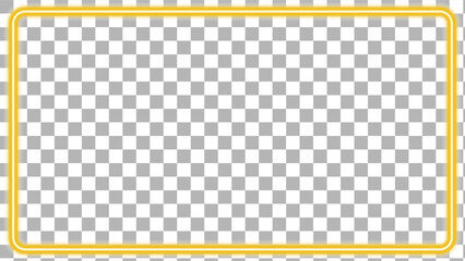 金色のネオンの光の蛍光灯フレーム、ベクターイラスト、透明背景