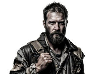 Gritty Bearded Man Survivor Portrait Post Apocalyptic Warrior Hero Concept