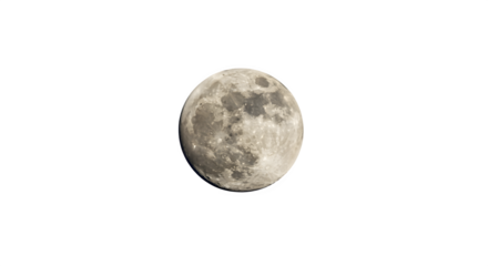 Full moon in space with craters and details celestial body.