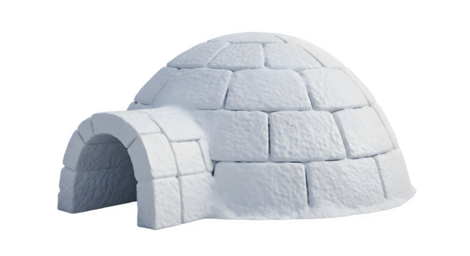 Igloo structure made of ice blocks a traditional winter shelter.