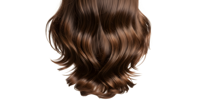 Luxurious long brown hair with soft waves and healthy shine.