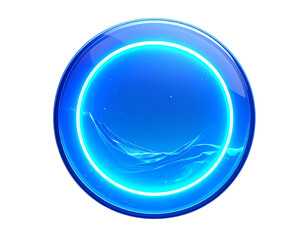  Soft Blurry Blue Circle Sticker with Smooth Gradient, isolated on transparent background