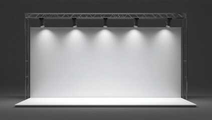 Fabric Pop Up basic unit Advertising banner media display backdrop, empty background