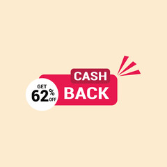 62% cash back offer icon vector a must have for savvy shoppers seeking incredible deals and discounts