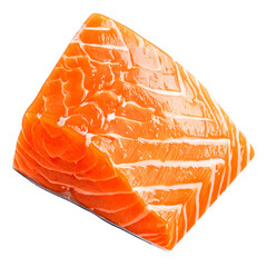 Close-up of a fresh, raw salmon fillet with visible texture and bright orange color
