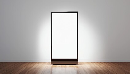 Black modern lightbox, advertising street stand, 3d rendering