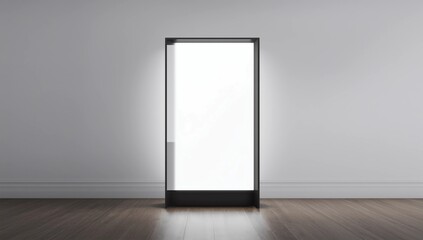 Black modern lightbox, advertising street stand, 3d rendering