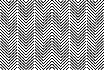 Seamless zigzag dotted line pattern in black and white isolated on white background. Perfect for modern background, textile, wrapping paper, wallpaper, poster, and digital design. geometric texture.
