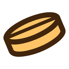 Isolated Brown and Yellow Pill Illustration on Transparent Background