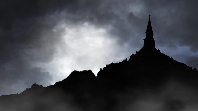 Cross of Jesus with  Storm in the Background