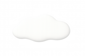 White cloud 3d icon for weather forecast, data storage, network computing, and climate concepts on transparent background