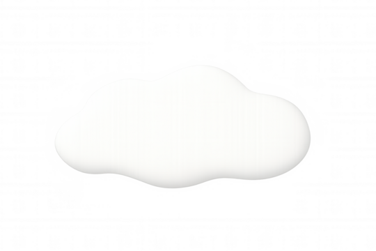 White cloud 3d icon for weather forecast, data storage, network computing, and climate concepts on transparent background
