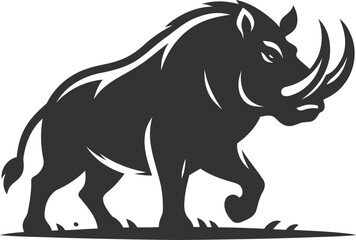 Black vector of a babirusa silhouette illustration