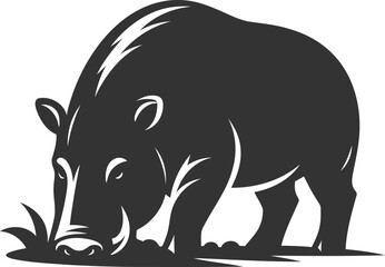 Black vector of a babirusa silhouette illustration