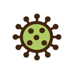 Obraz premium Isolated Green and Brown Corona Virus Illustration with Transparent Background