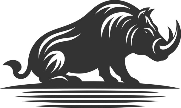 Black vector of a babirusa silhouette illustration