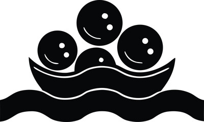 Gold Coins Sea Vector icon.