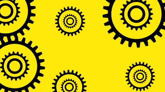 Gear pattern illustration in seamless tile layout, mechanical vector texture for engineering backgrounds and templates.