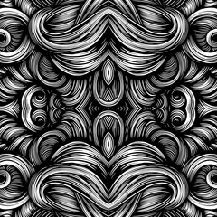 Black And White Pattern Vector. Geometric Retro Vintage Pattern. Repeated And Decorative Design That Can Be Used For Packaging, Decorating, Interior Design, Wallpapers, and Banners.