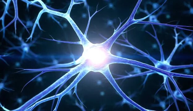 Simple Animation of Neurons Regenerating &ndash; 3D Neural Regeneration Process Visualization, Brain Cell Healing, and Neuroplasticity Concept