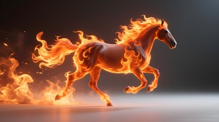 Fire Horse Running Through Flames Symbol of 2026