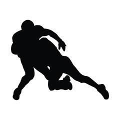 American football players tackle vector silhouette	