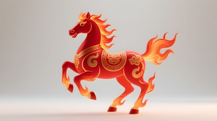 A symbol of a fire horse Chinese New Year 2026