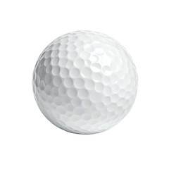 Isolated white golf ball with dimples on a black background, centered and lit