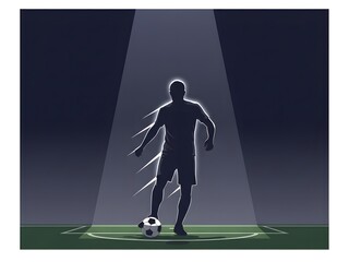 Flat vector design of the activities of a world cup soccer athlete