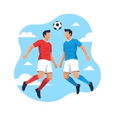 Obraz premium Flat vector design of the activities of a world cup soccer athlete