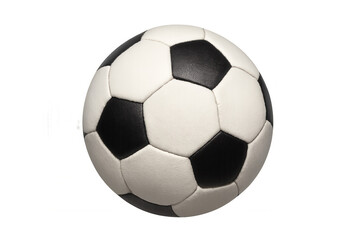 Fototapeta premium Soccer ball on transparent background, classic black and white football for sports and game concepts