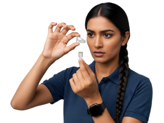 Ethernet Connector Engineer Woman Expert Analyzing Port Plugs Data Cables