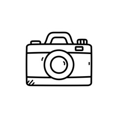 Camera Outline Vector Icon Line Art on Transparent Background Illustration for Photography Enthusiasts and Graphic Designers Stock Illustration