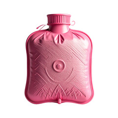 A vibrant pink rubber container with textured surface, sealed top, and small loop, on black