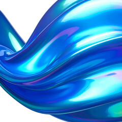 Abstract digital art of a flowing, iridescent, wave-like form against a black backdrop