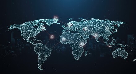 Global blockchain network connecting continents with cryptocurrency transactions, highlighting modern digital finance and worldwide economic trends in a technological world